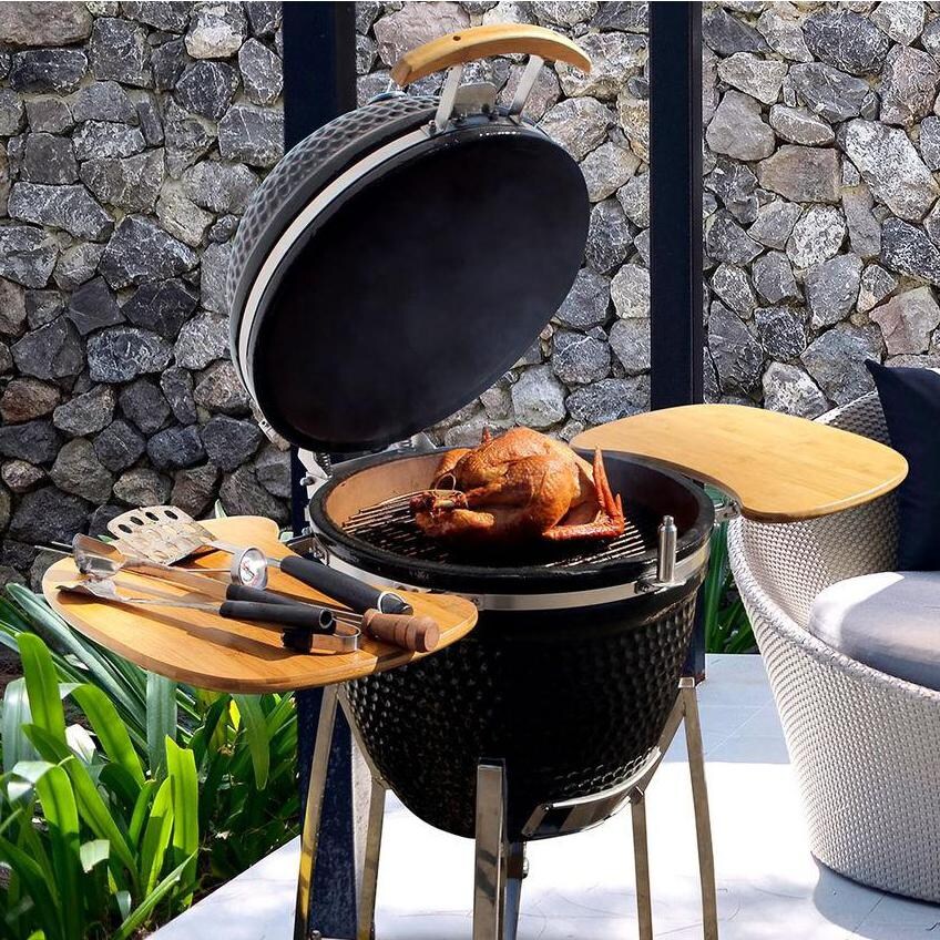 Cal Flame 21-Inch Ceramic Kamado Smoker Grill - Lifestyle View thumbnail