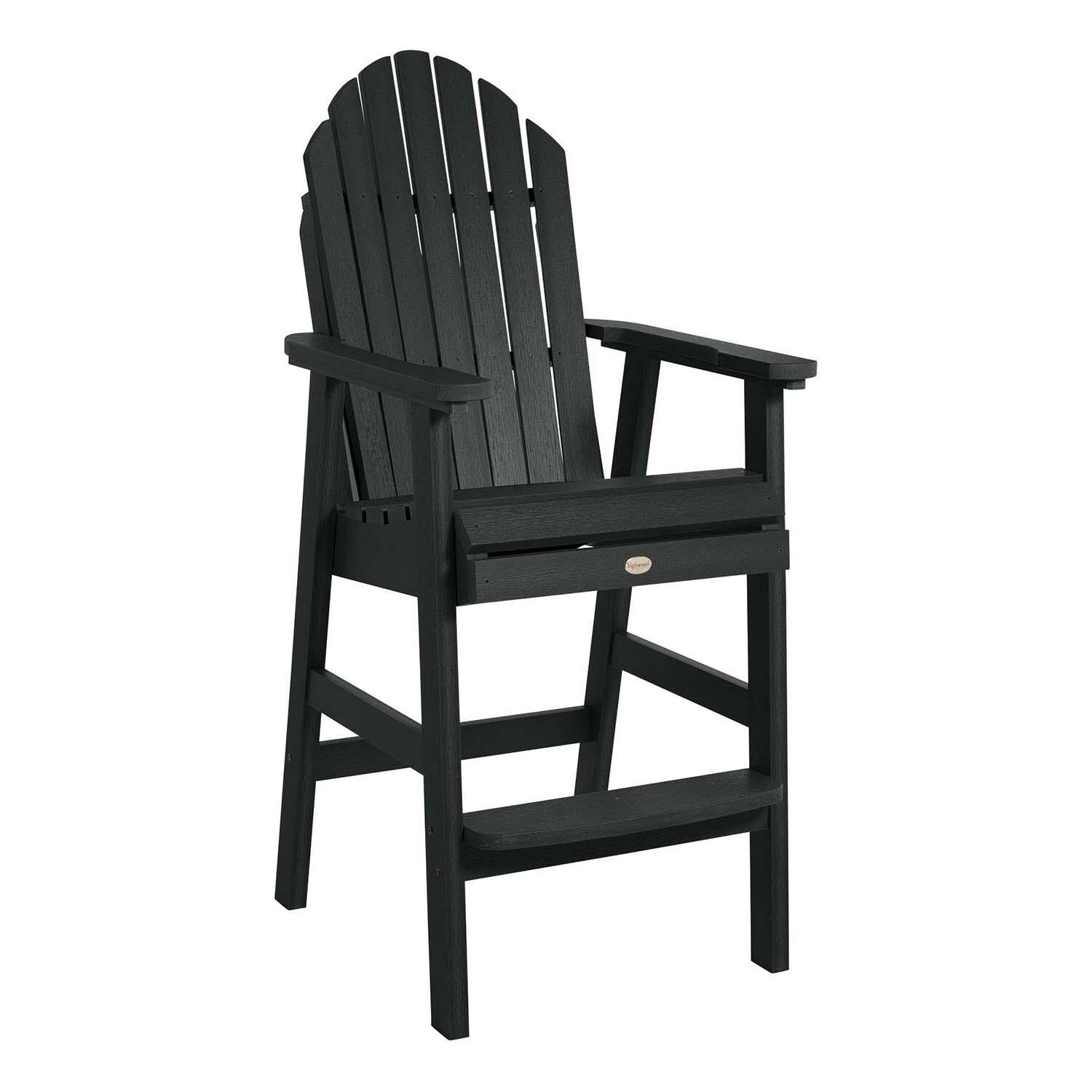 Dream Bay Polyresin Bar Stool in Black By Lakeview Outdoor Designs - White Background thumbnail