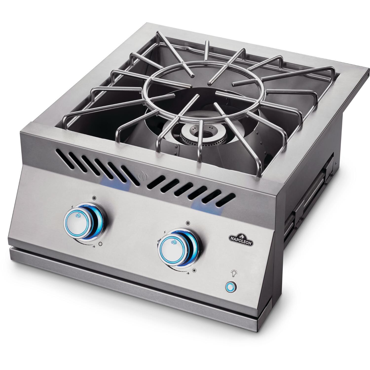 Napoleon BIB18PBPSS Built-In 700 Series Propane Power Burner - Both Burner Rings Off thumbnail