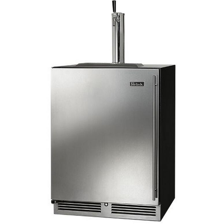 Perlick C-Series 5.2 Cu. Ft. Left Hinge Built-In Single Tap Beer Dispenser / Kegerator - Stainless Steel - HC24TB-3-1L1