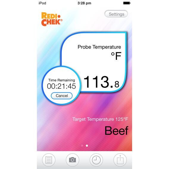 Maverick Direct Connect App-Enabled BBQ Thermometer - iChef App Screenshot Of Probe Temperature thumbnail