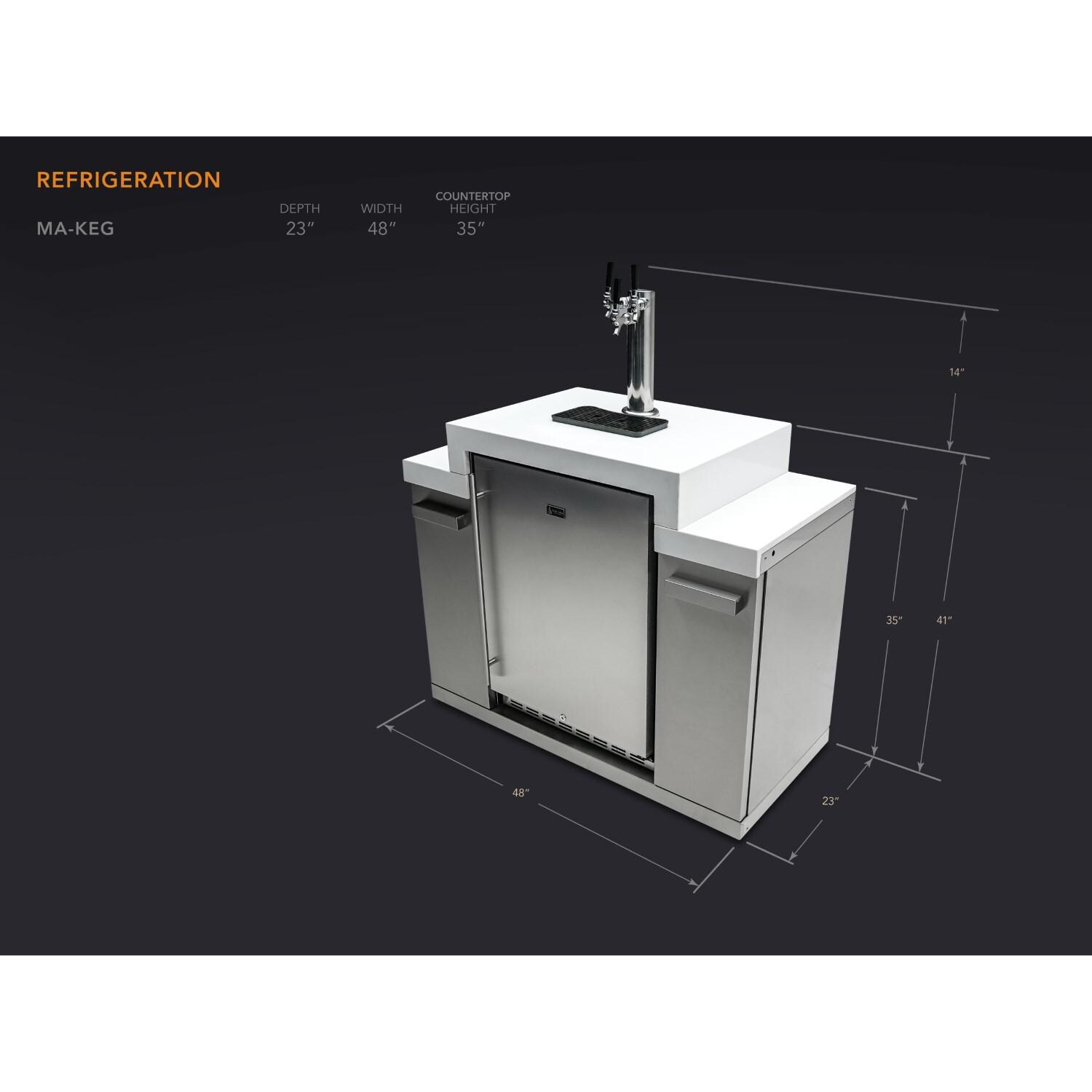 Mont Alpi - MA-KEG - Outdoor Rated Triple Tap Kegerator Cabinet Module - Dimensions thumbnail