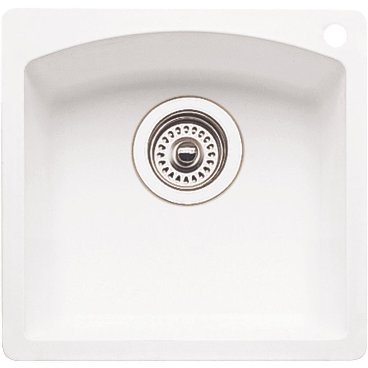 Blanco Diamond 15Inch Silgranit II Dual Mount Bar Sink White 440205 BBQGuys