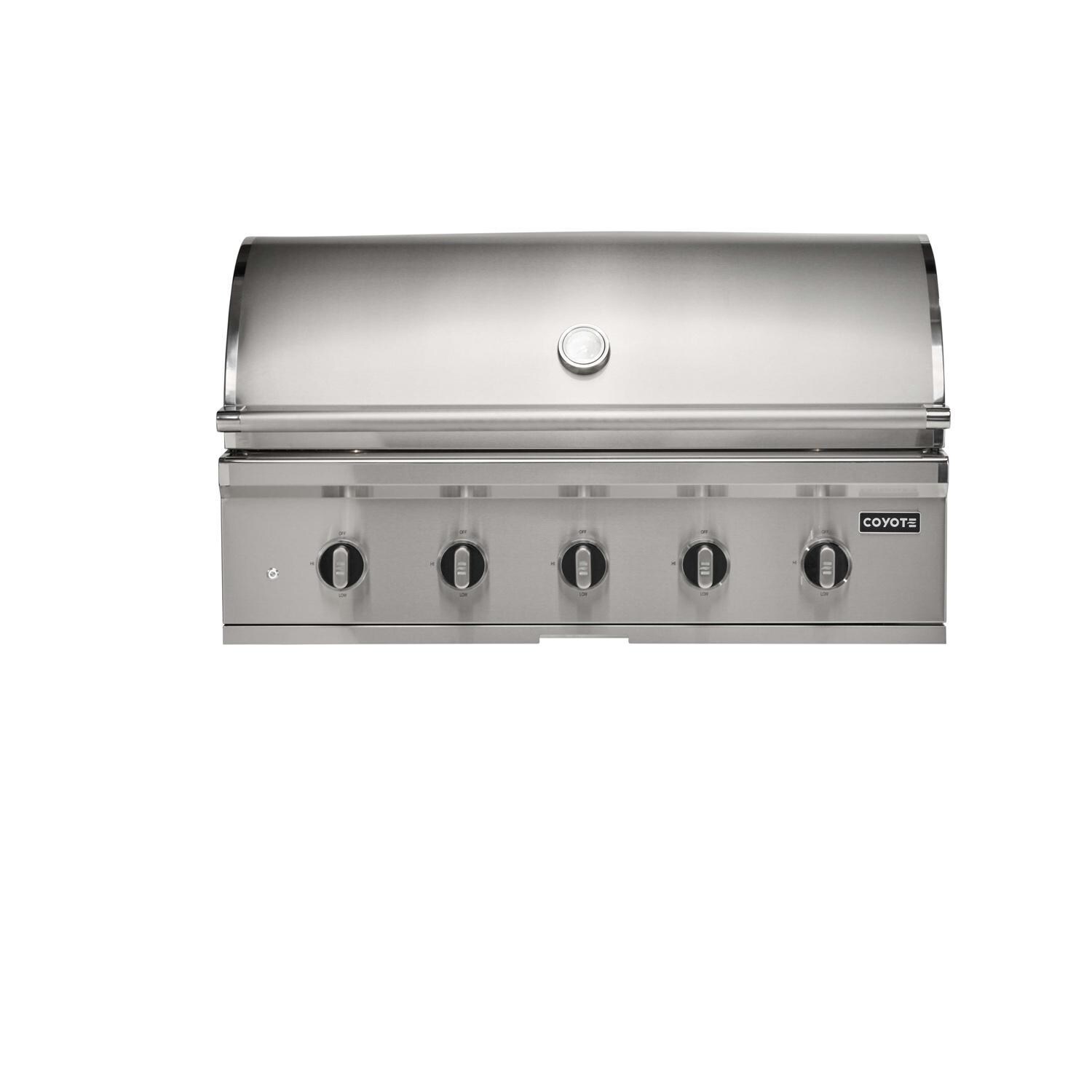 Coyote CL-Series 42-in 5-Burner Built-In Natural Gas Grill w/ Lift-Assist Hood & Safety Valve - C3CL42NG