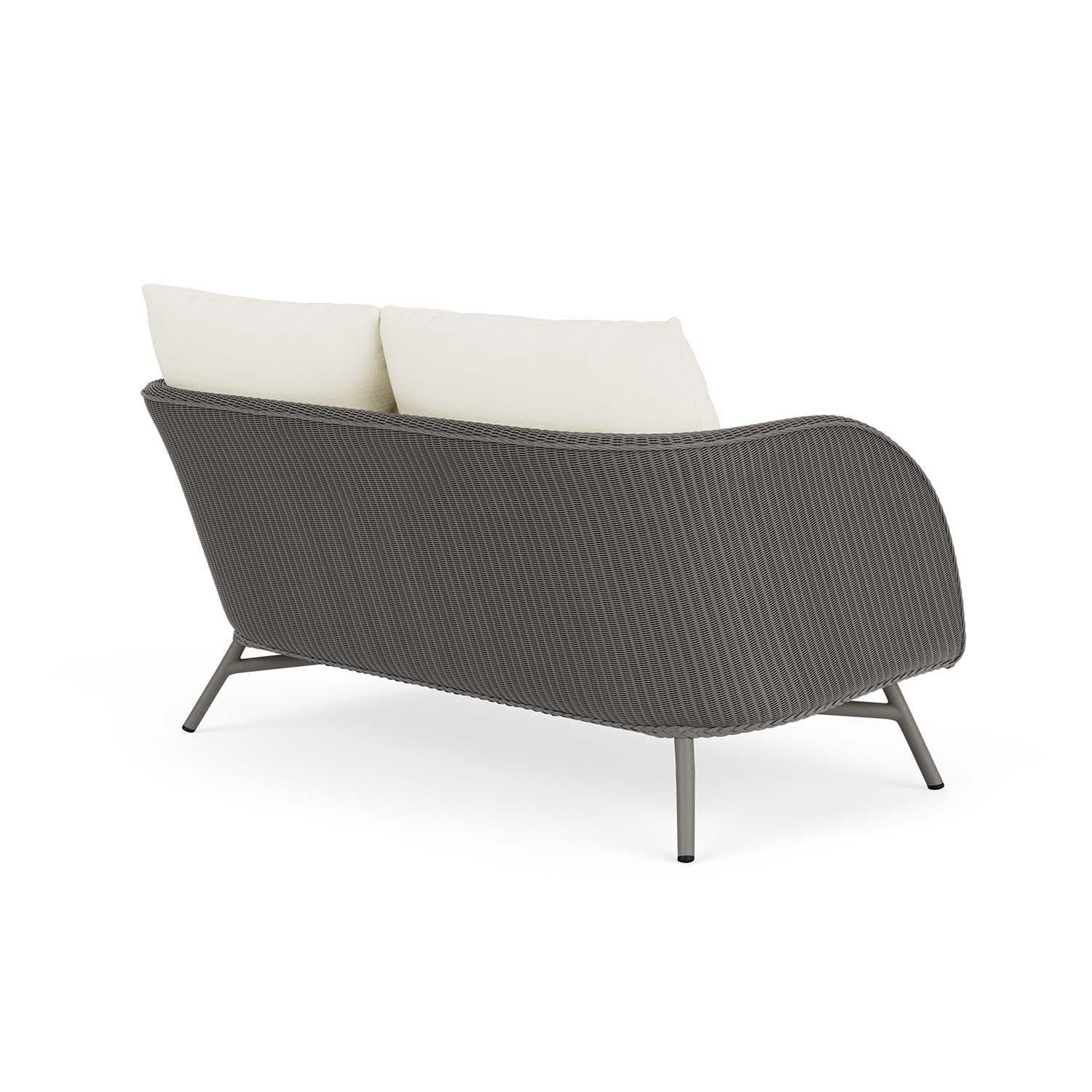 Lloyd Flanders Essence Loveseat W/Sailcloth Salt Fabric - Pewter Finish - Back Right thumbnail