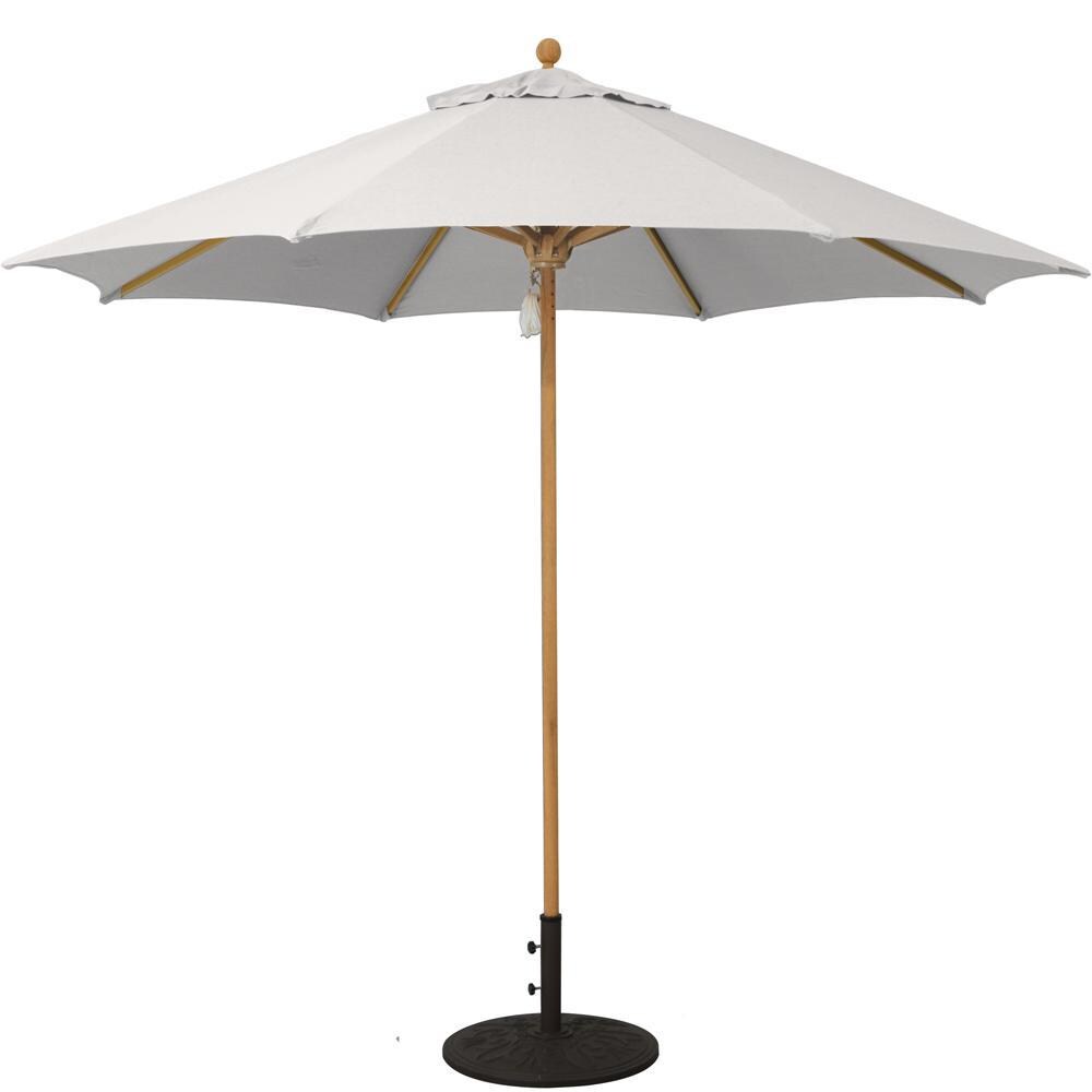 Galtech 9 Ft. Octagonal Hardwood Patio Market Umbrella W/ Pulley - Teak W/ Sunbrella Canvas Canvas Canopy