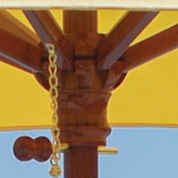 Galtech 6 Ft Wood Cafe Umbrella - Manual Lift Hub thumbnail