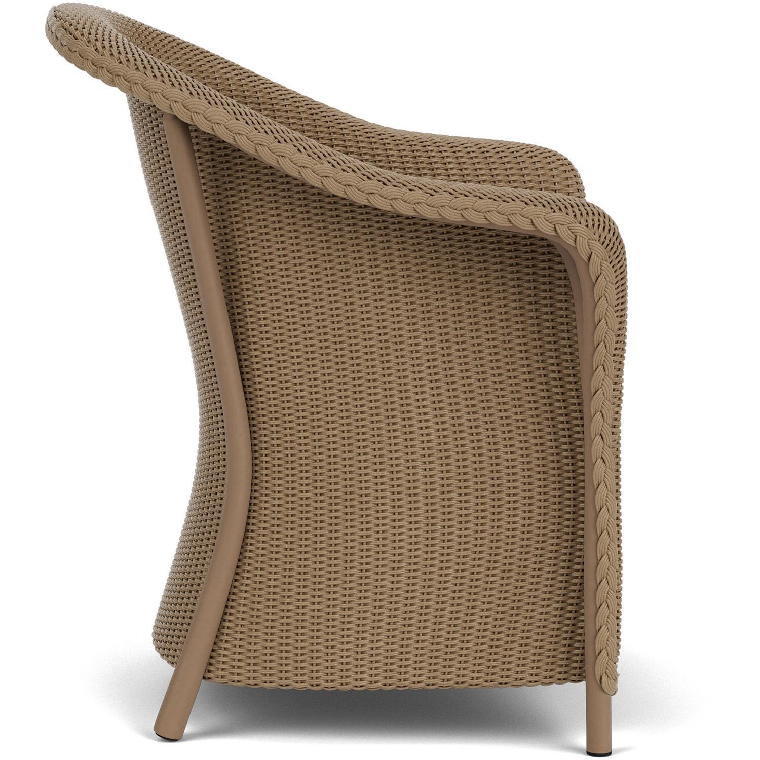 Lloyd Flanders Reflections Dining Armchair W/ Padded Seat in Fawn Finish - Side thumbnail