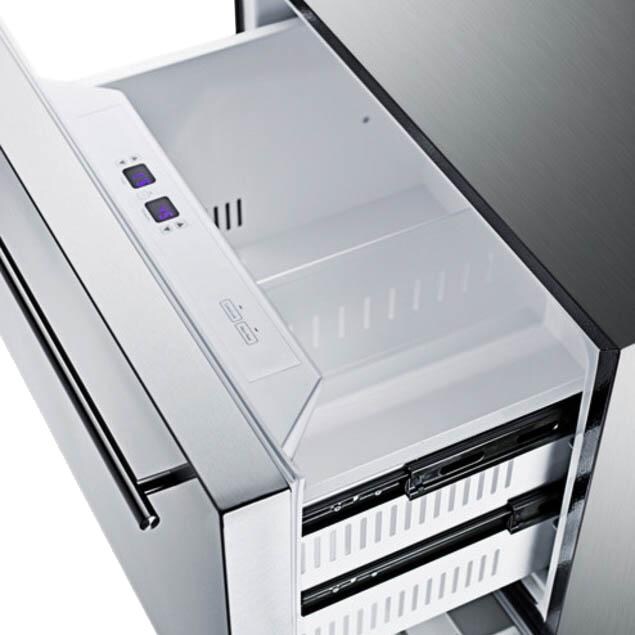 Summit 4.8 Cu. Ft. Double Drawer Refrigerator / Freezer / Ice Maker - Stainless Steel -  thumbnail