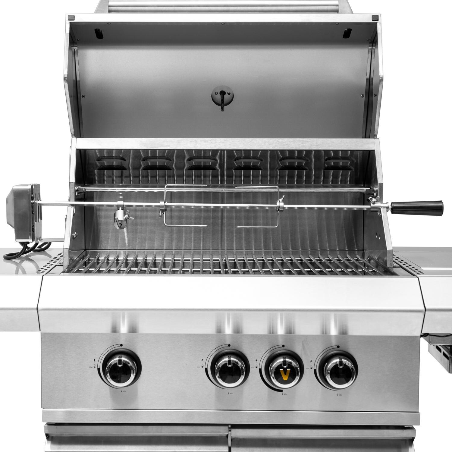 Victory BBQ-VCT3BSB-RTS 3-Burner Gas Grill Rotisserie Kit - Installed thumbnail