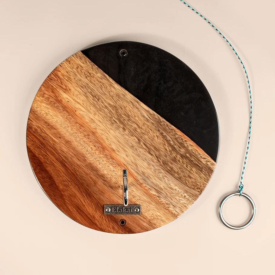 Elakai EGHRCRLE-11 Black Epoxy Resin Live-Edge Wood Hook and Ring Toss thumbnail