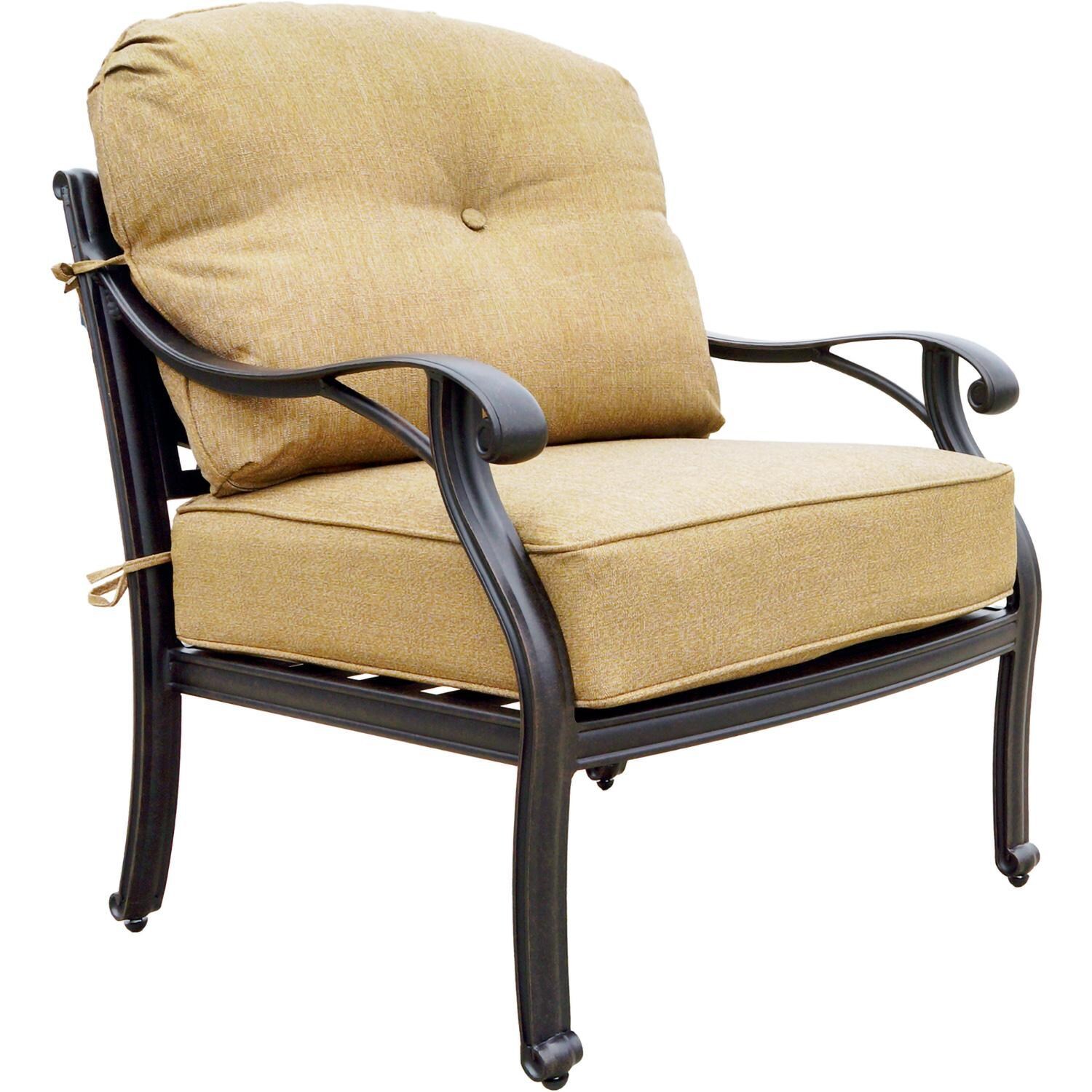 Nassau Cast Aluminum 2 Pc Set Club Chair Set in Antique Bronze/Sesame by Darlee