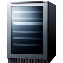 Summit Classic 24-Inch 46 Bottle Dual Zone Wine Cellar / Cooler - Stainless Steel / Black Cabinet - CL24WC2 image