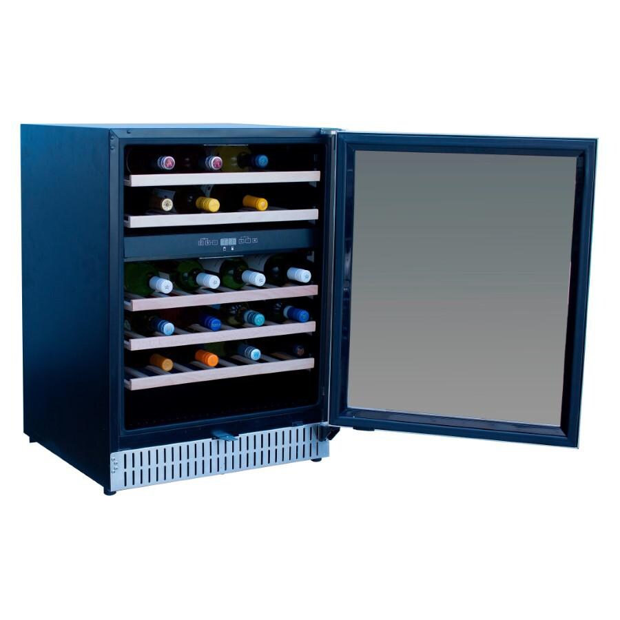 American Made Grills AMG-RFR-24WD 24-Inch Outdoor Rated Dual Zone Wine Cooler - Full Open Angled View thumbnail