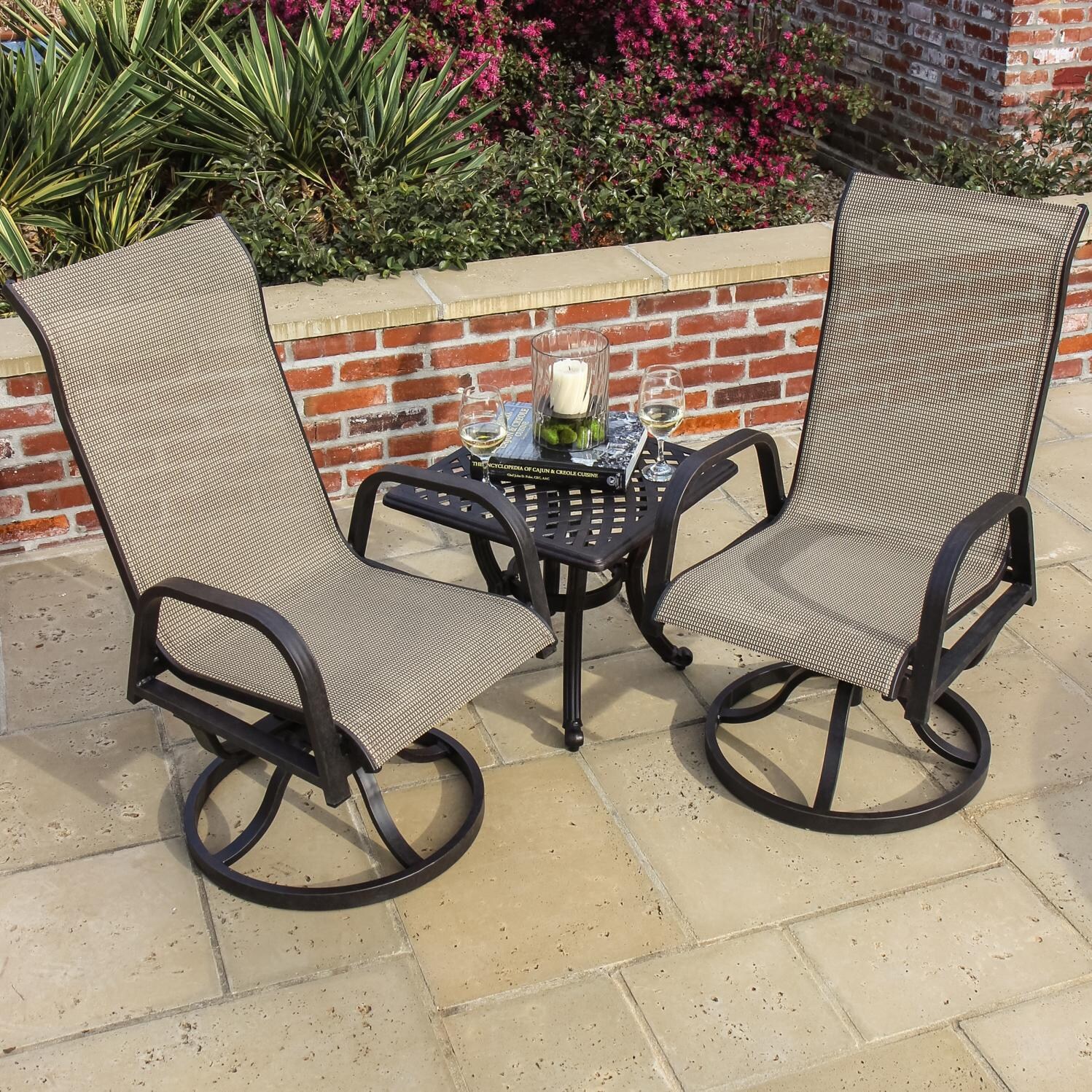 Madison Bay 3 Piece Sling Patio Bistro Set With Swivel Rockers By Madison Bay 3 Piece Sling Patio Bistro Set With Swivel Rockers By Lakeview Outdoor Designs