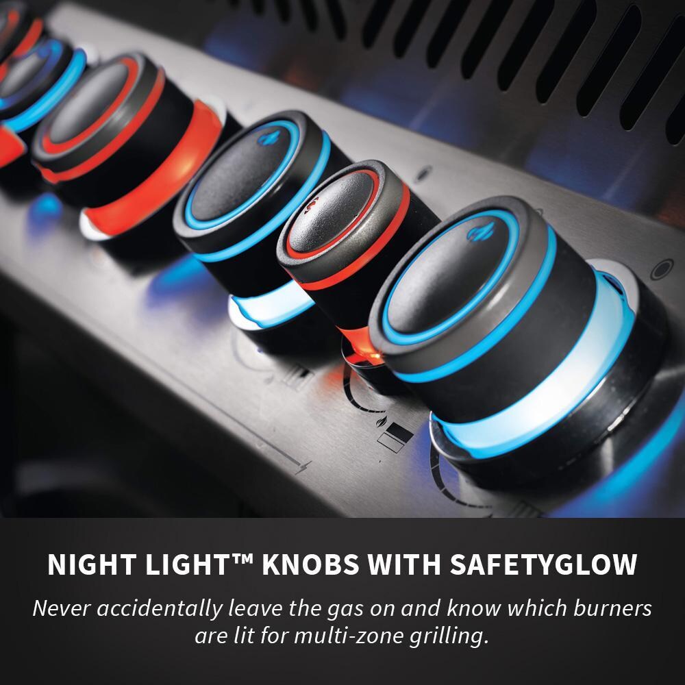 Napoleon P500RSIBNSS-3 (2019) Prestige 500 Natural Gas Grill with Infrared Rear Burner and Infrared Side Burner - Safetyglow Knobs - Detail thumbnail