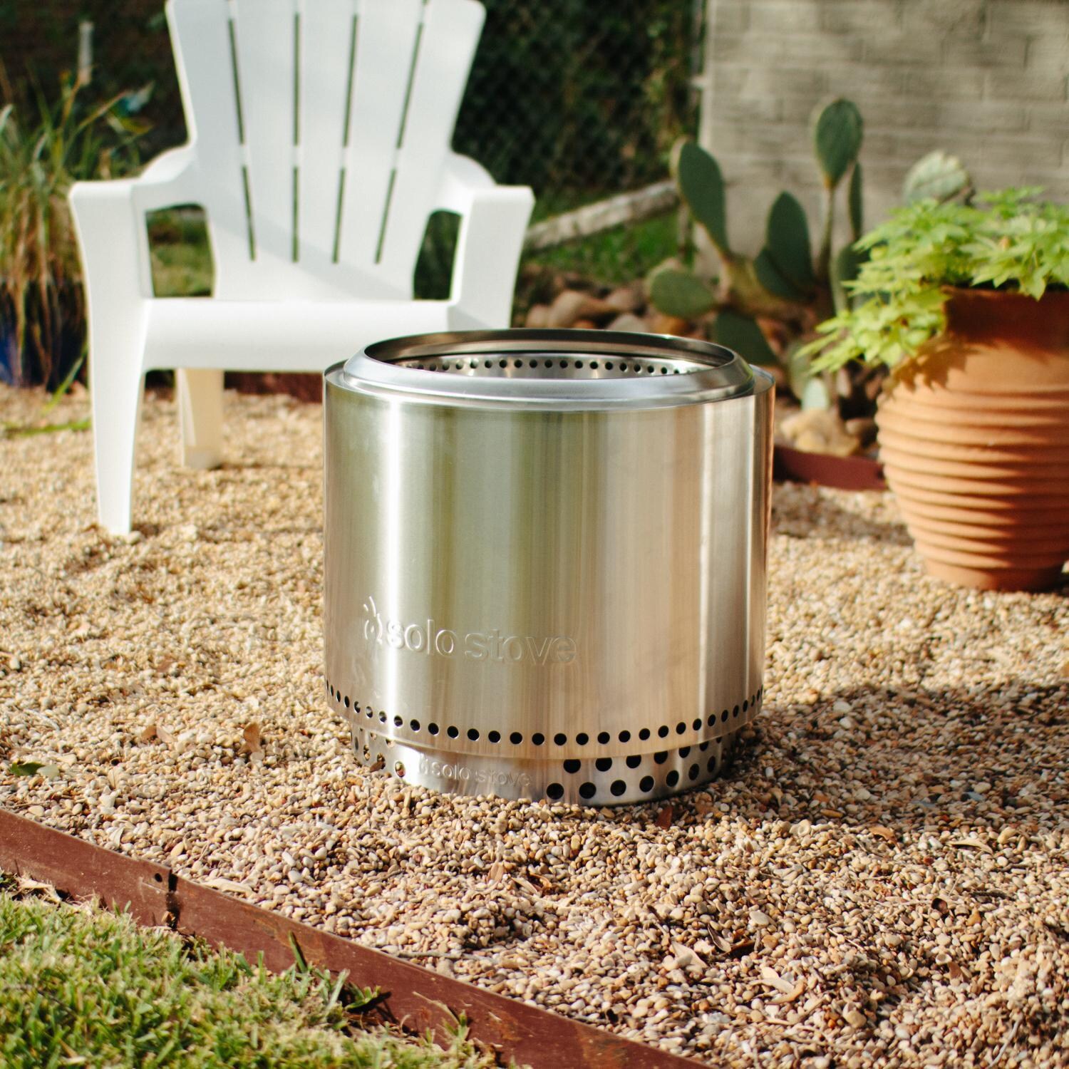 Bonfire 22 Inch Round Stainless Steel Wood-Burning Fire Pit in