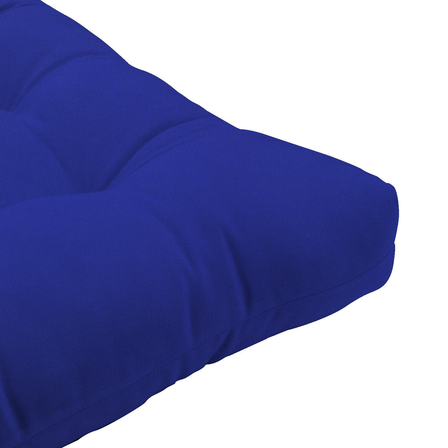 Sunbrella Canvas True Blue Extra Long Outdoor Replacement Chaise Lounge Cushion By UltimatePatio.com - Corner Detail thumbnail