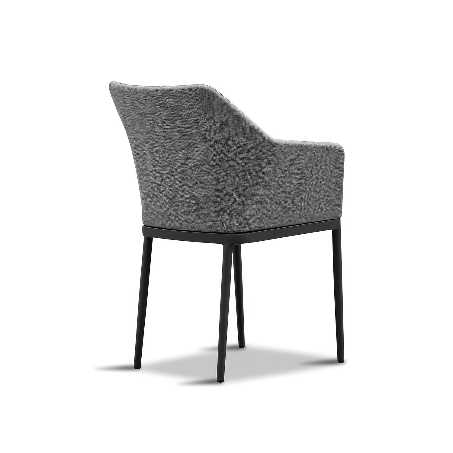 Starlook Bay Aluminum Dining Arm Chair in Slate by Lakeview - Back Angle - White Background thumbnail