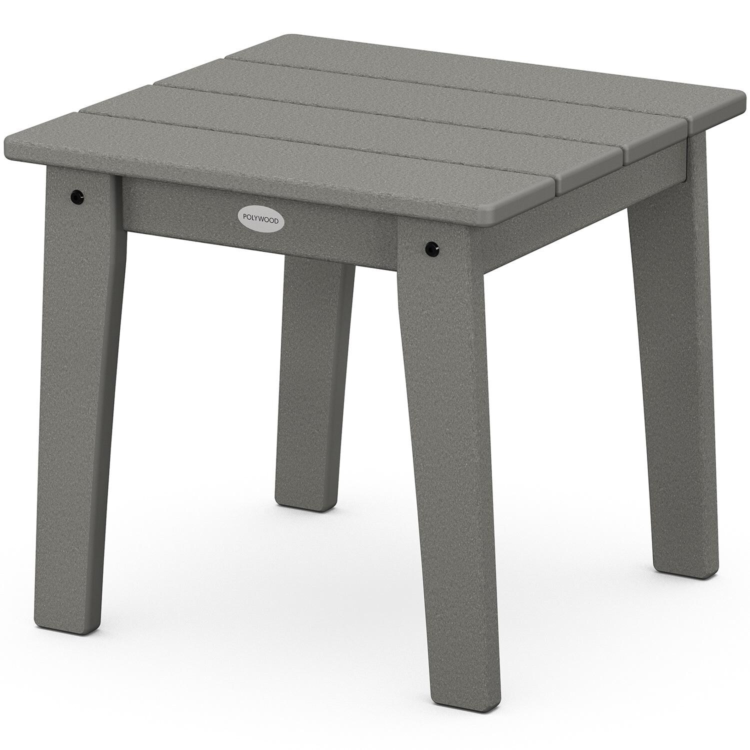 Lakeside 18 Inch Square Recycled Plastic End Table in Slate Gray by POLYWOOD