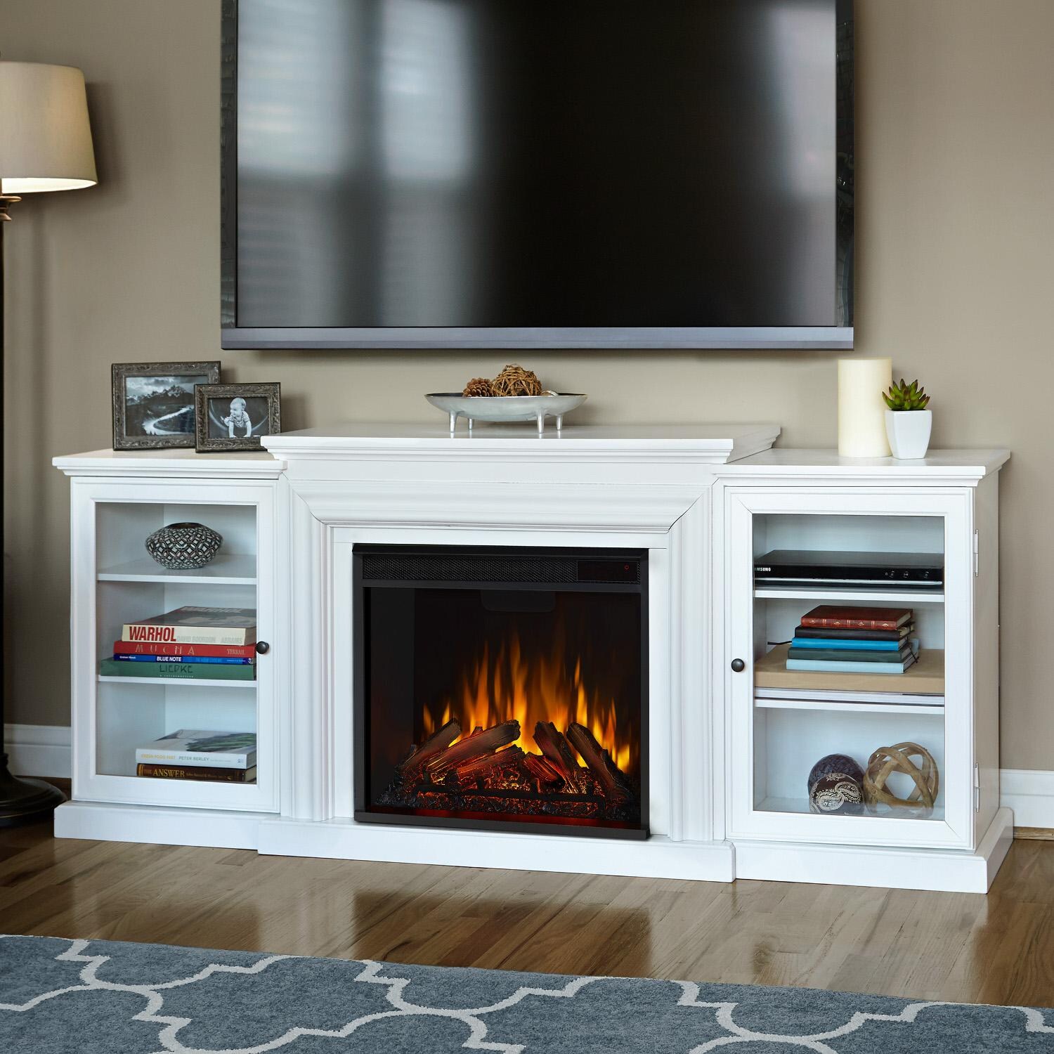Real Flame 7740E-W Frederick 72-Inch Electric Fireplace Entertainment Center - White