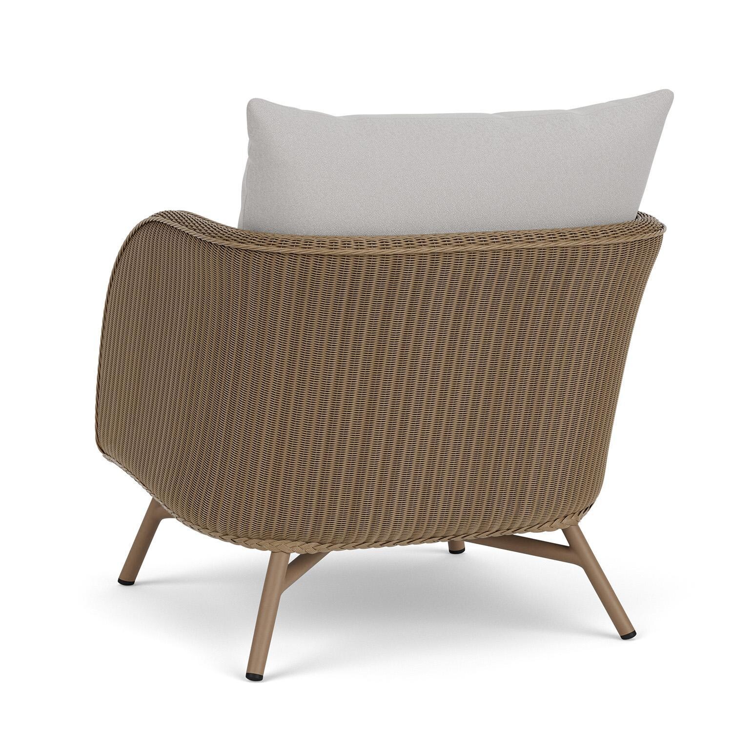 Lloyd Flanders Essence Lounge Chair W/Tundra Dove Fabric - Fawn Finish - Back Left thumbnail