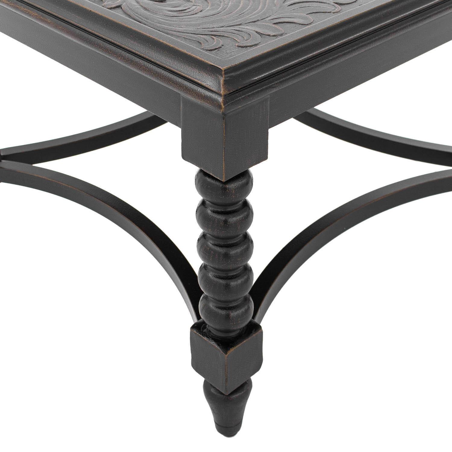 Villa Flora 3 Piece Cast Aluminum Patio Seating Set - End Table Corner Leg Detail thumbnail