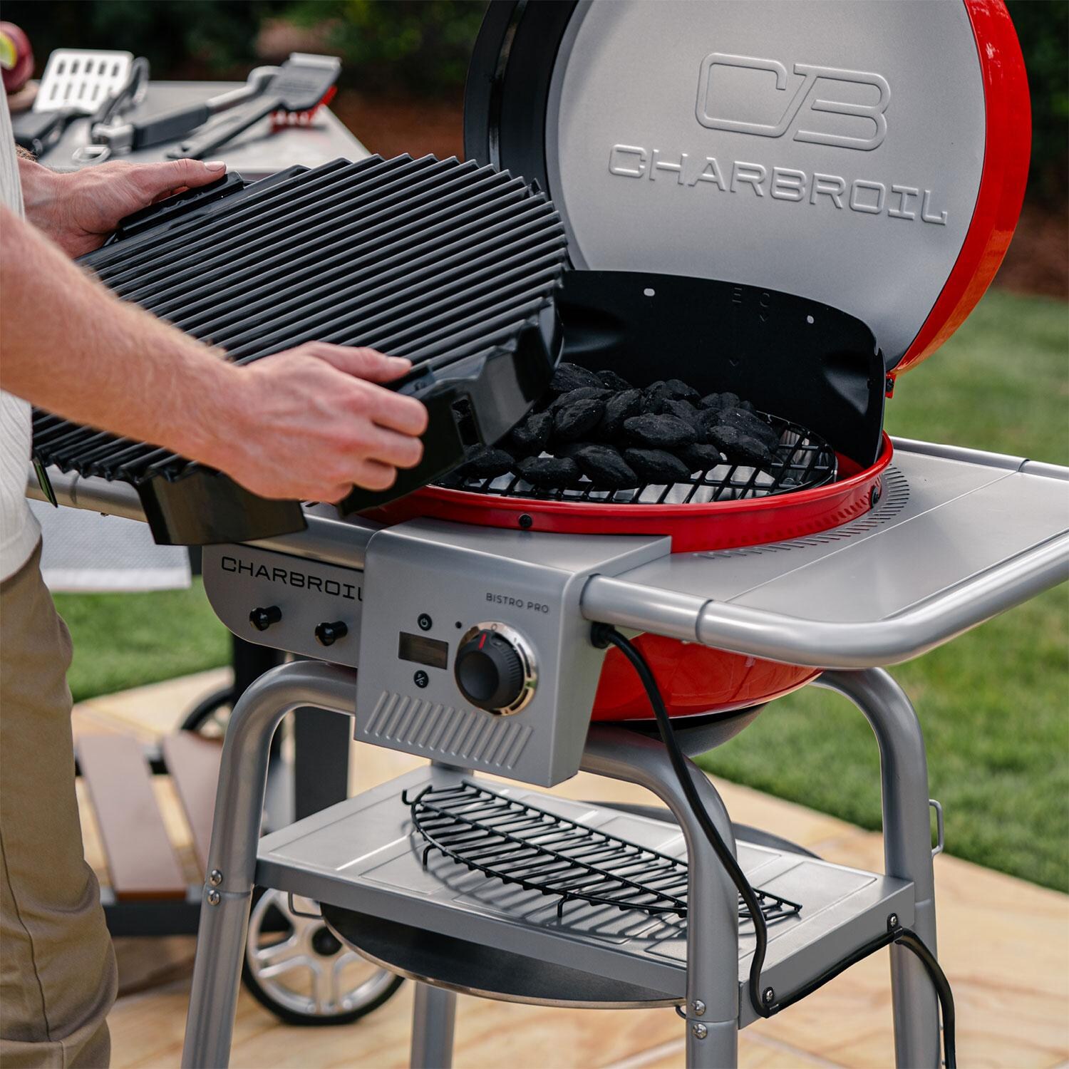 Charbroil 25302146 Bistro Pro 240 Electric + Freestanding Griddle - Cart Red - Lifestyle thumbnail