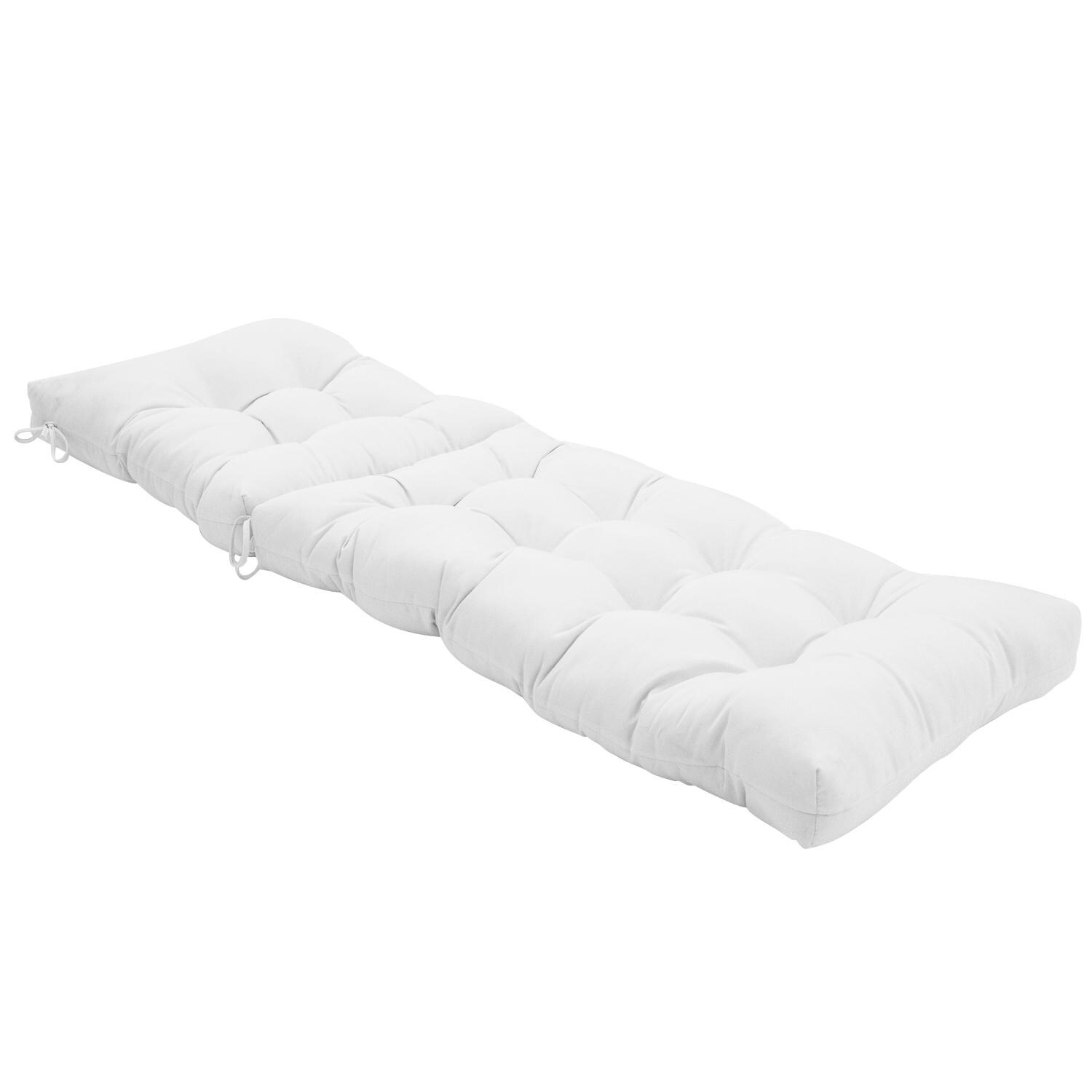 Sunbrella Canvas Natural Long Outdoor Replacement Chaise Lounge Cushion By UltimatePatio.com - Reclined View thumbnail