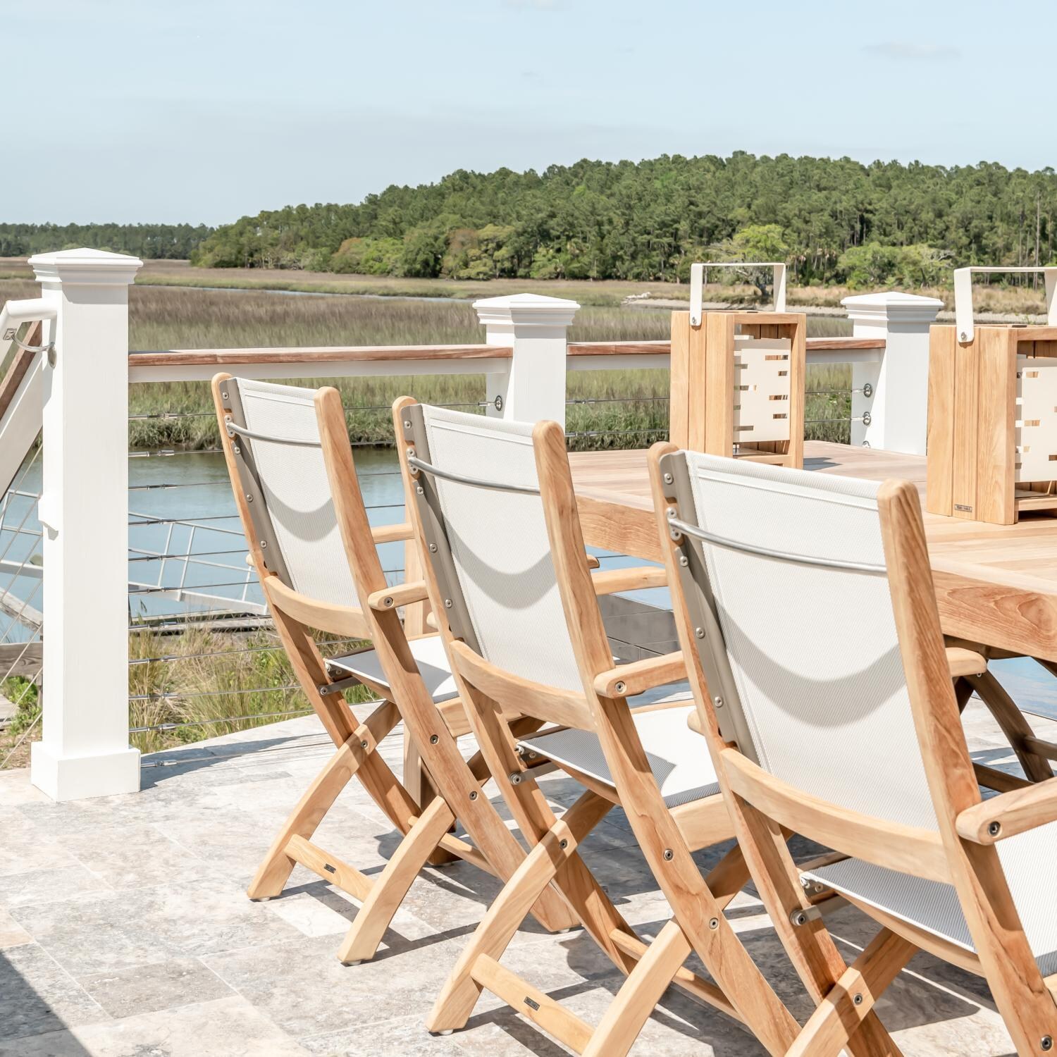 Teak + Table Cayman 95 Inch 7 Piece Dining Set - Lifestyle thumbnail