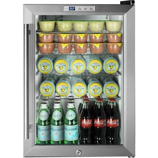 Summit Commercial 2.5 Cu. Ft. Freestanding Beverage Cooler - Stainless Steel / Black Cabinet - SCR312L thumbnail