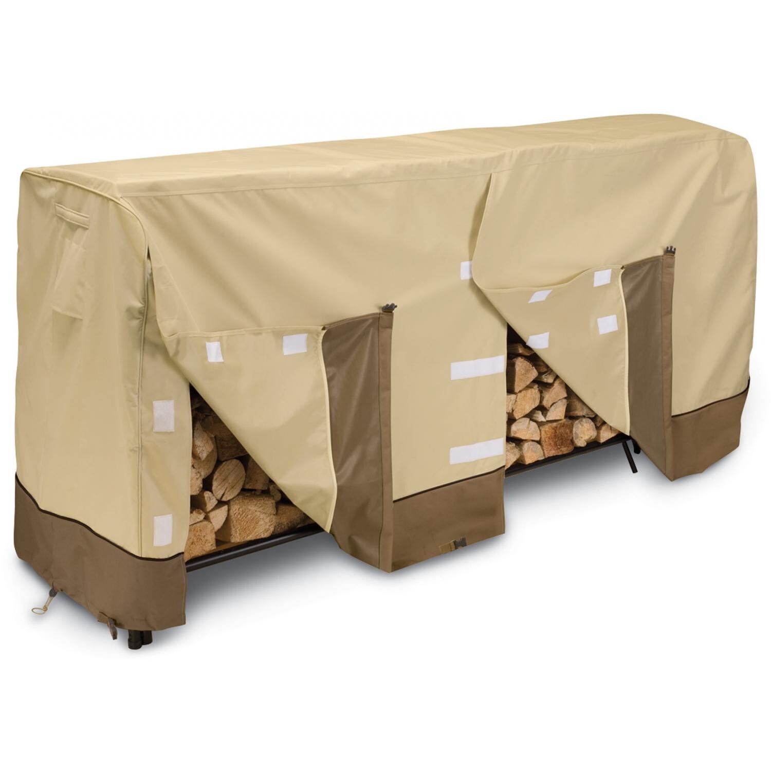 Classic Accessories Veranda 8ft Log Rack Cover - Pebble/Bark/Earth