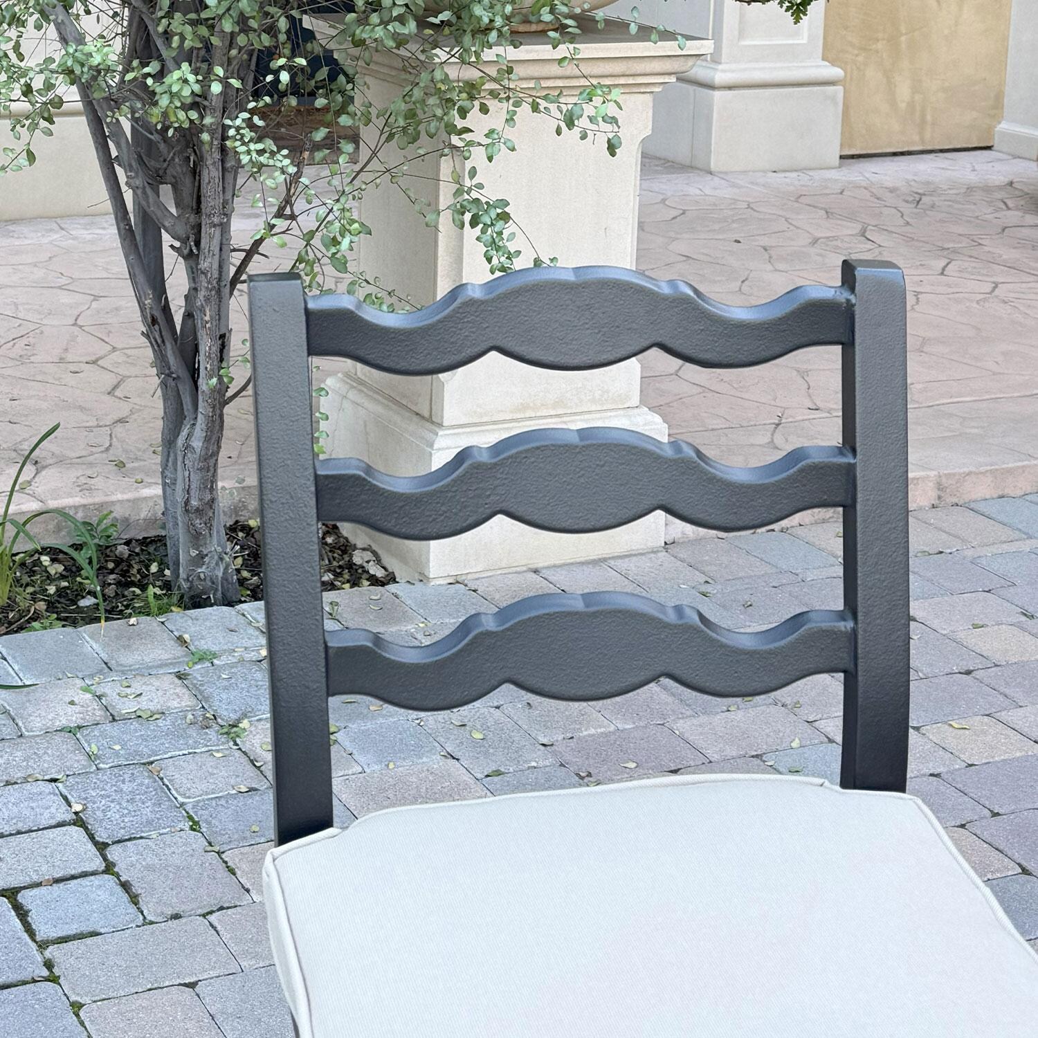 Aspen Aluminum 3 Pc Patio Bar Set w/ 30-in Round Bar Table in Beige by Darlee - Bar Stool - Back Rest - Lifestyle thumbnail