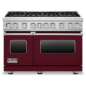 Viking Professional 7 Series 48-Inch 8-Burner Natural Gas Range - Burgundy - VGR7488BBU thumbnail