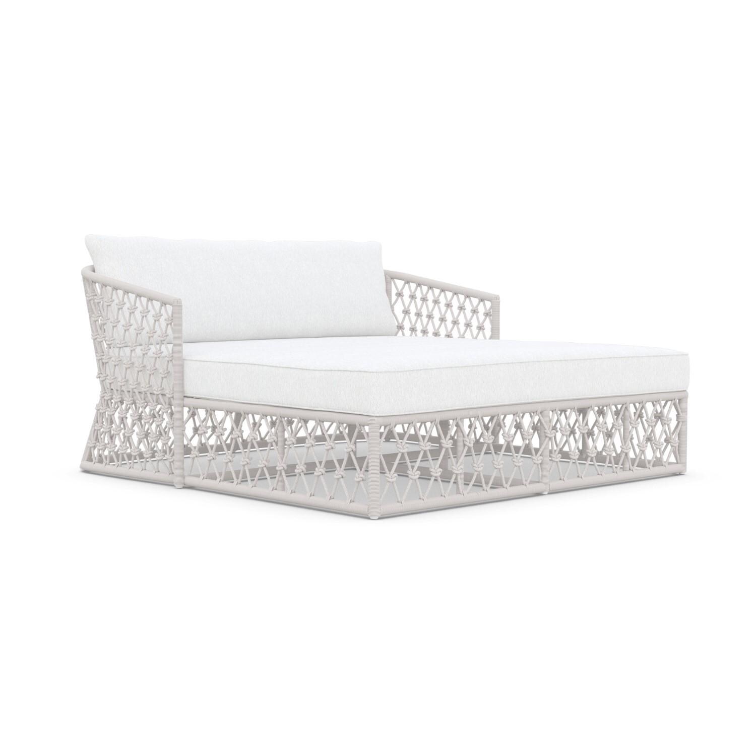 Azzurro Living AME-R06DB-CU Amelia Woven Rope Daybed in Sand/Cloud - Angled - White Background thumbnail