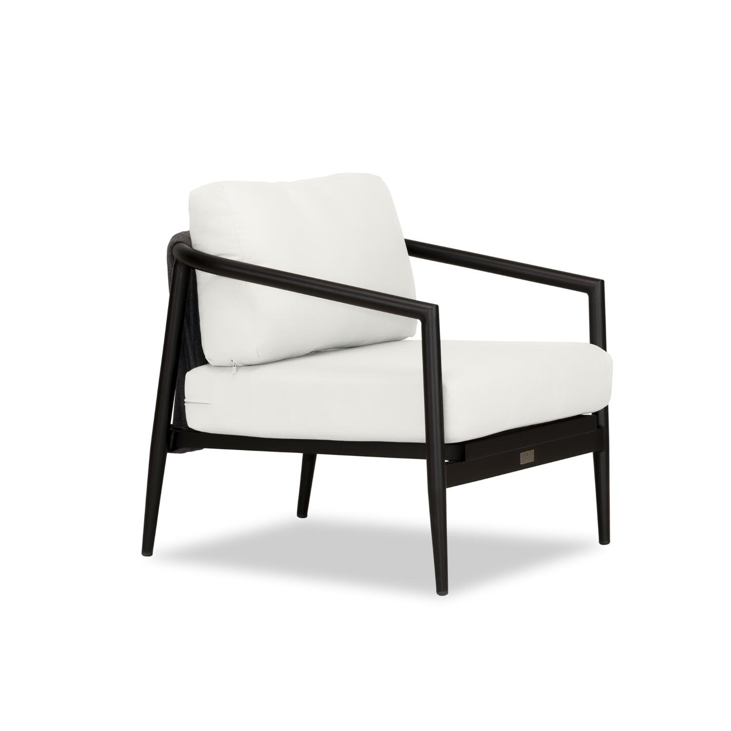 Lakeview Midnight Cove Aluminum Club Chair in Black/Carbon/Canvas Natural - Angled - White Background thumbnail