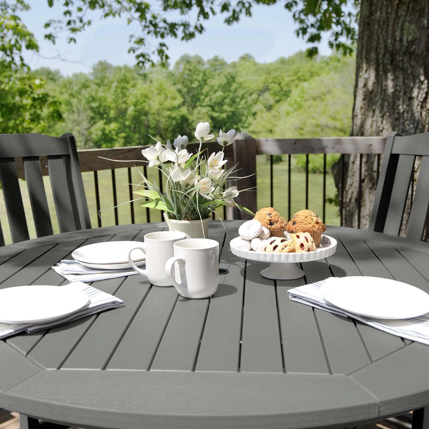 Hart Lane 5 Pc Set Recycled Plastic Counter Height Dining Set In Coastal Teak By Lakeview - Detail thumbnail