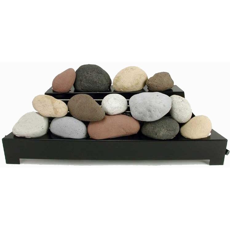 Rasmussen 30-Inch Calico ALTERNA See-Thru FireStone Set With Vent-Free Black Chassis Burner thumbnail