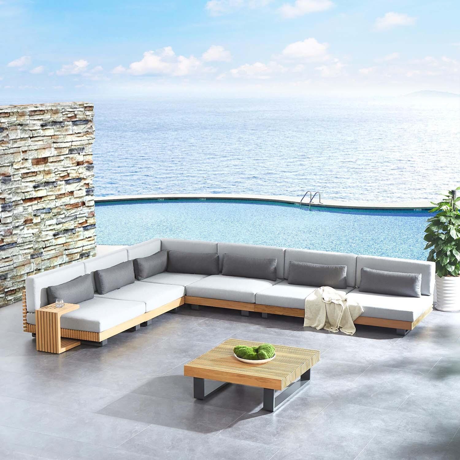 Carrbrook 8 Pc Set Teak Seating Set by Lakeview Outdoor Designs