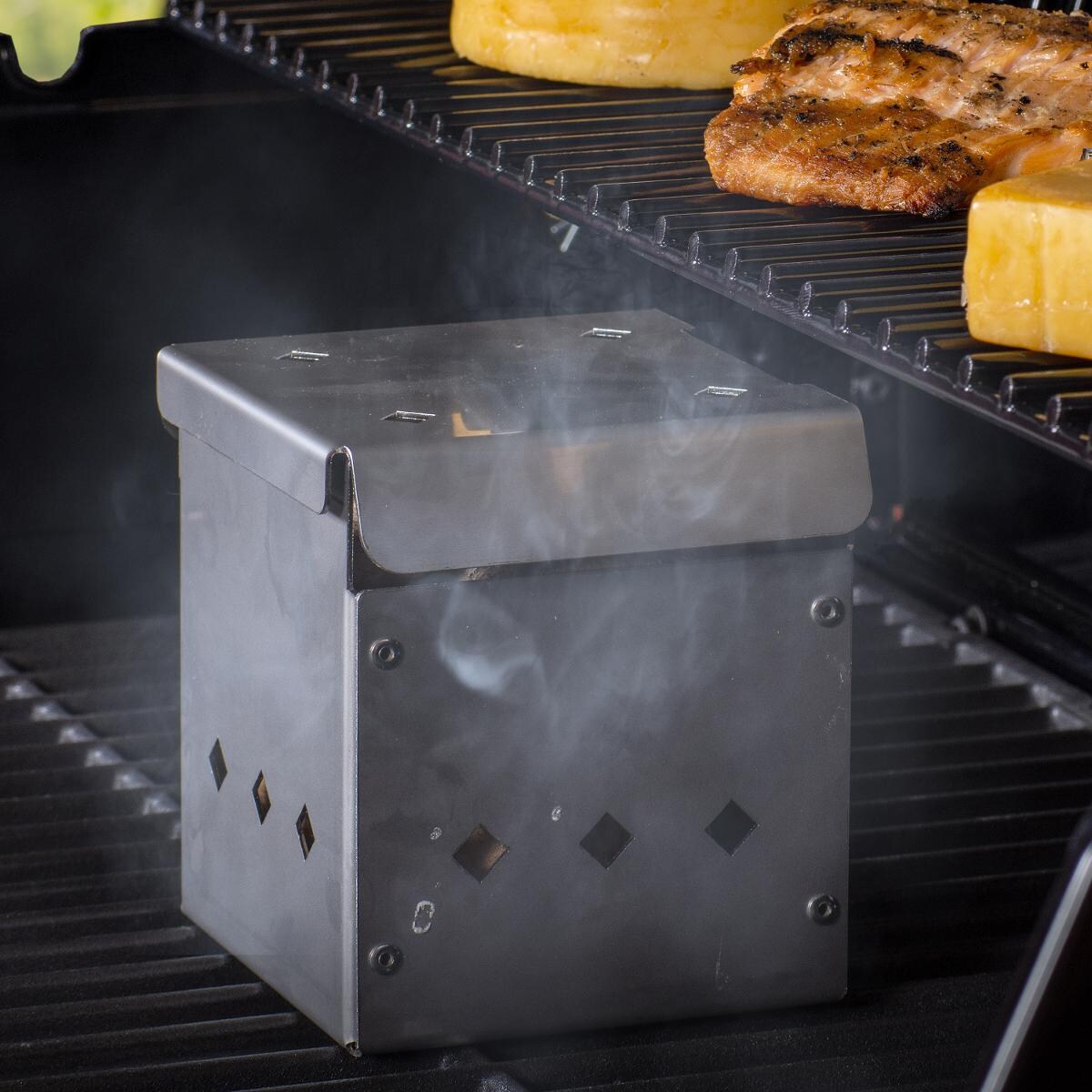 Diamond King Square Smoker Cooker - On Grill thumbnail