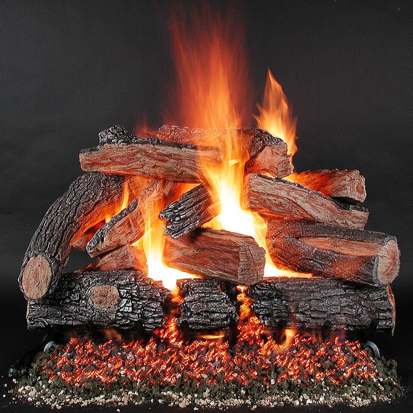 Rasmussen 30-Inch TimberFire Gas Log Set With Vented Natural Gas LC Multi- Burner - Variable Flame Remote thumbnail