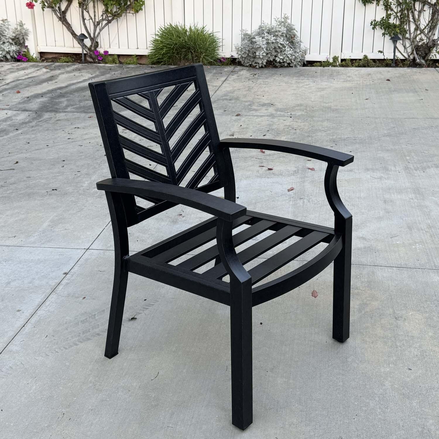 Palm Springs 13 Pc Aluminum Dining Set in Antique Bronze/Beige by Darlee - Chair Frame - Detail thumbnail