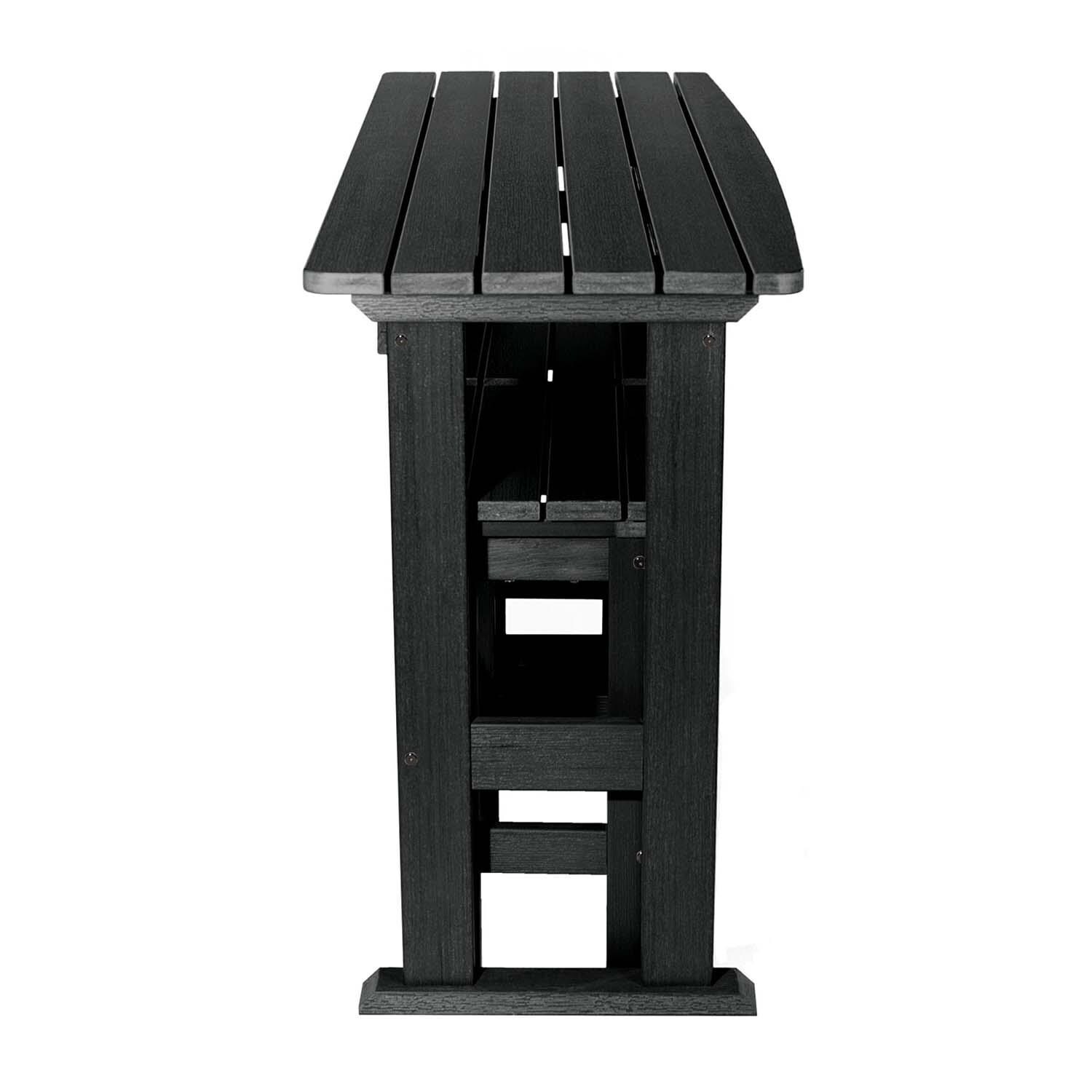 Hart Lane 3 Pc Recycled Plastic Counter Height Dining Set in Black By Lakeview - Side View - White Background thumbnail