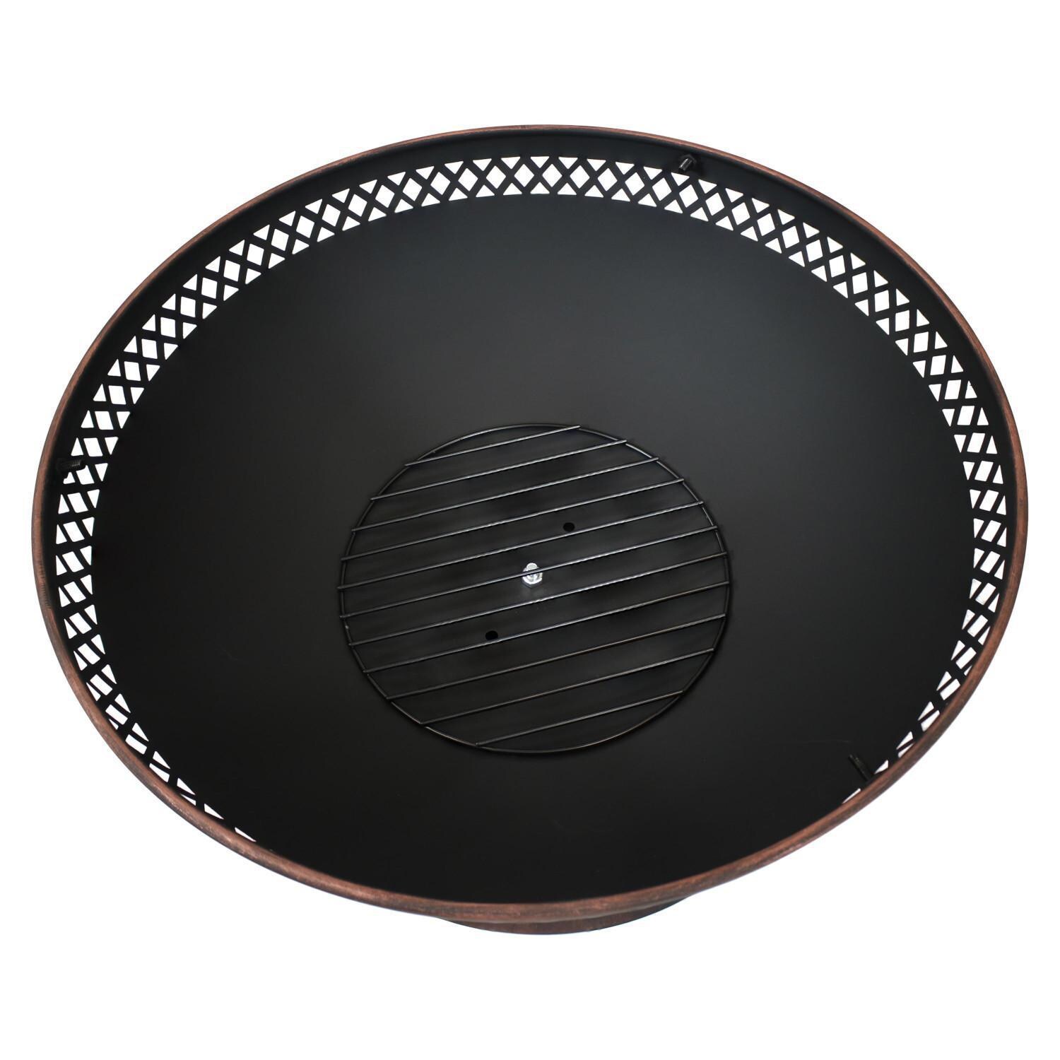 Ultimate Patio 25-Inch Steel Chalice Wood Burning Fire Pit - Top View thumbnail