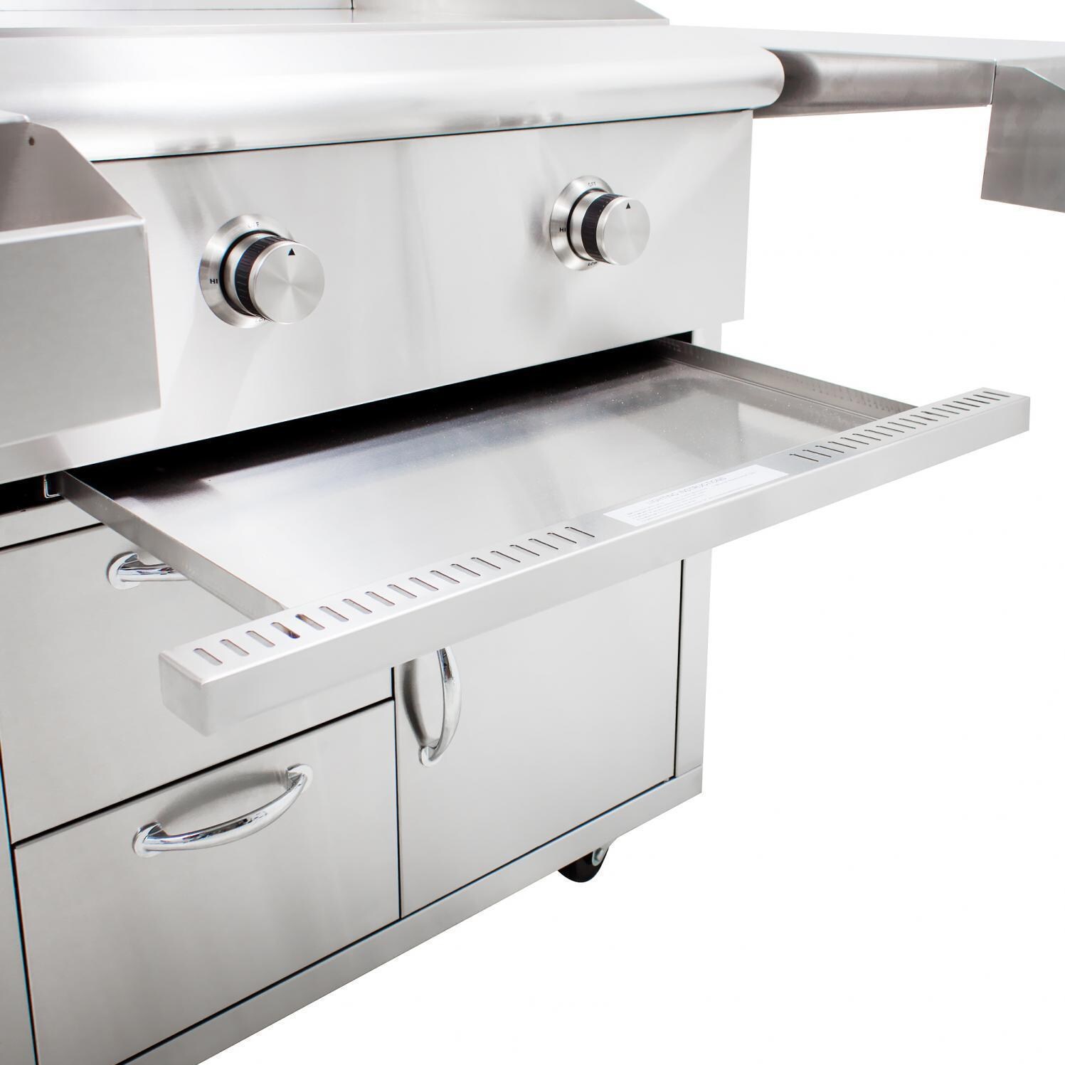 Blaze 30-Inch Natural Gas Griddle On Deluxe Cart - Pull-out Drip Tray thumbnail