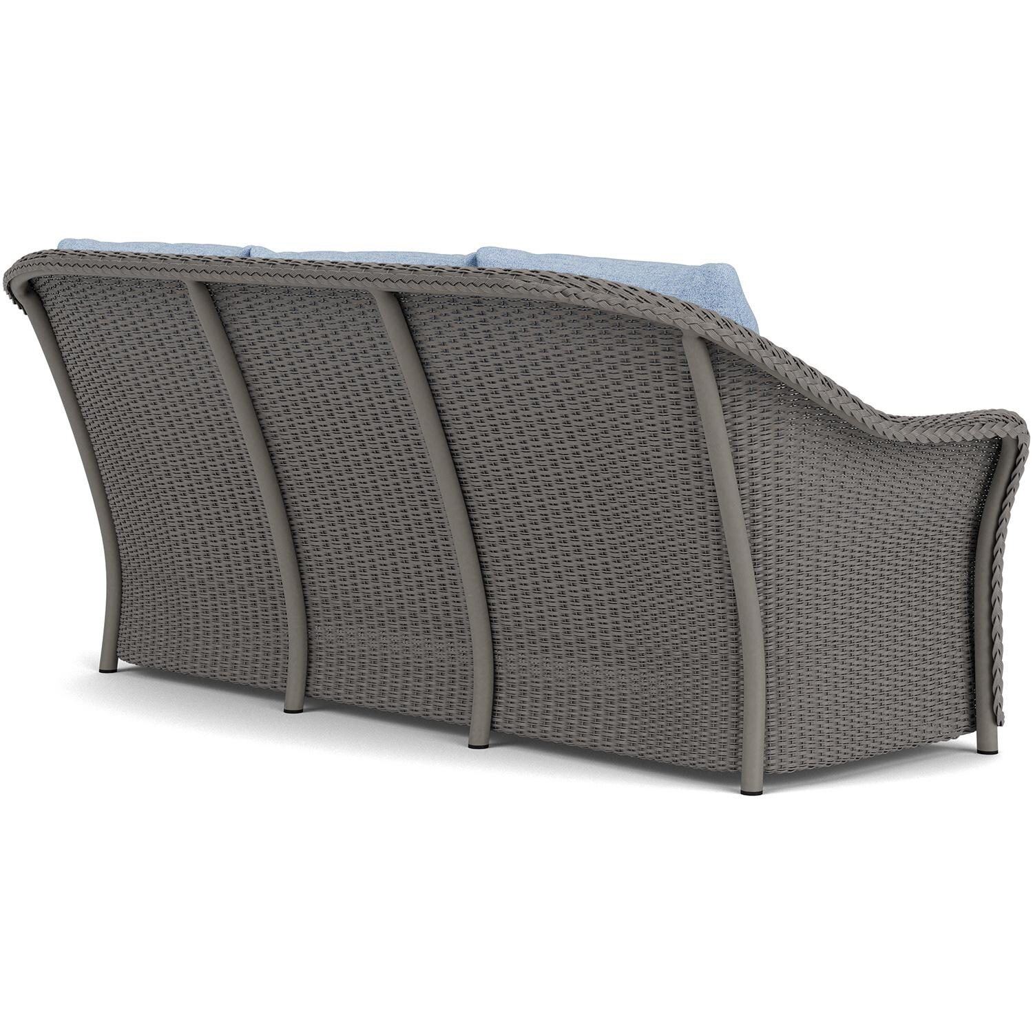 Lloyd Flanders Weekend Retreat Sofa in Pewter Finish W/ Demo Skyway Fabric - Back Right thumbnail