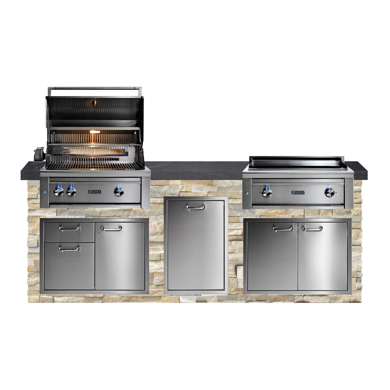 BBQGuys Signature 8ft Luxury Outdoor Kitchen w/ Lynx Professional 30 ...