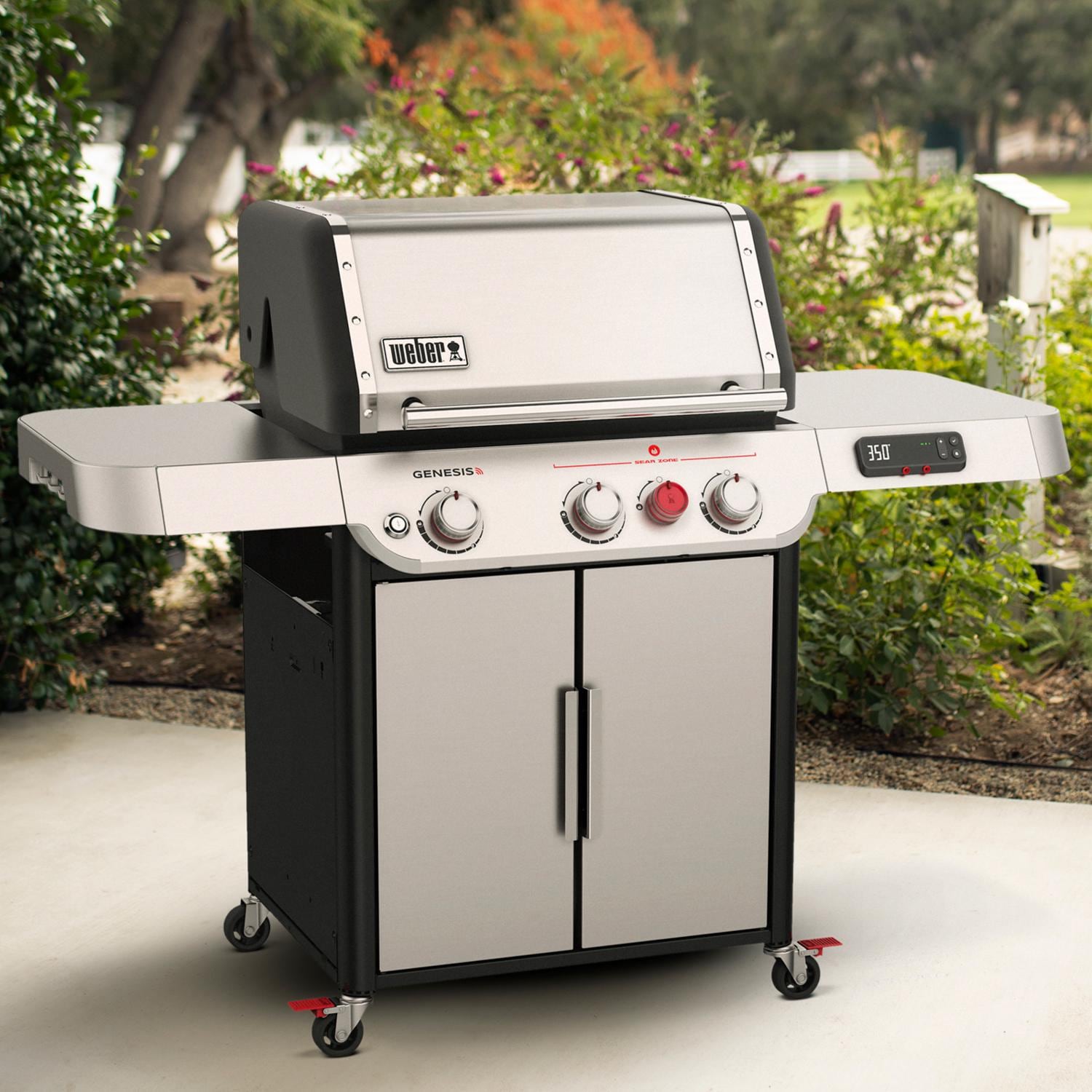 Weber GENESIS 35500001 SX-325s Propane Gas Smart Grill with Sear Burner - Stainless Steel - Lifestyle View thumbnail