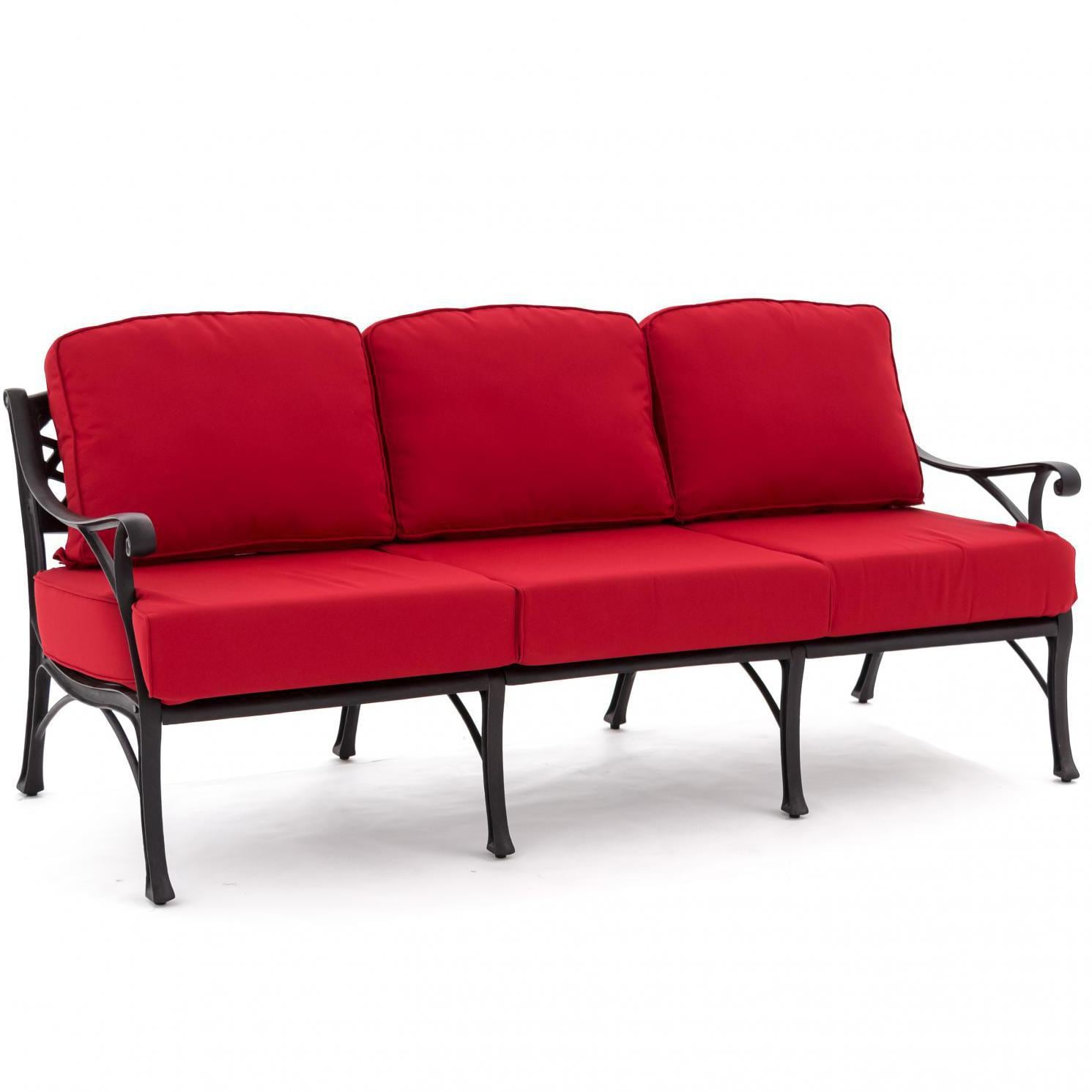 Sunbrella Canvas Jockey Red 6 Piece Medium Outdoor Replacement Sofa