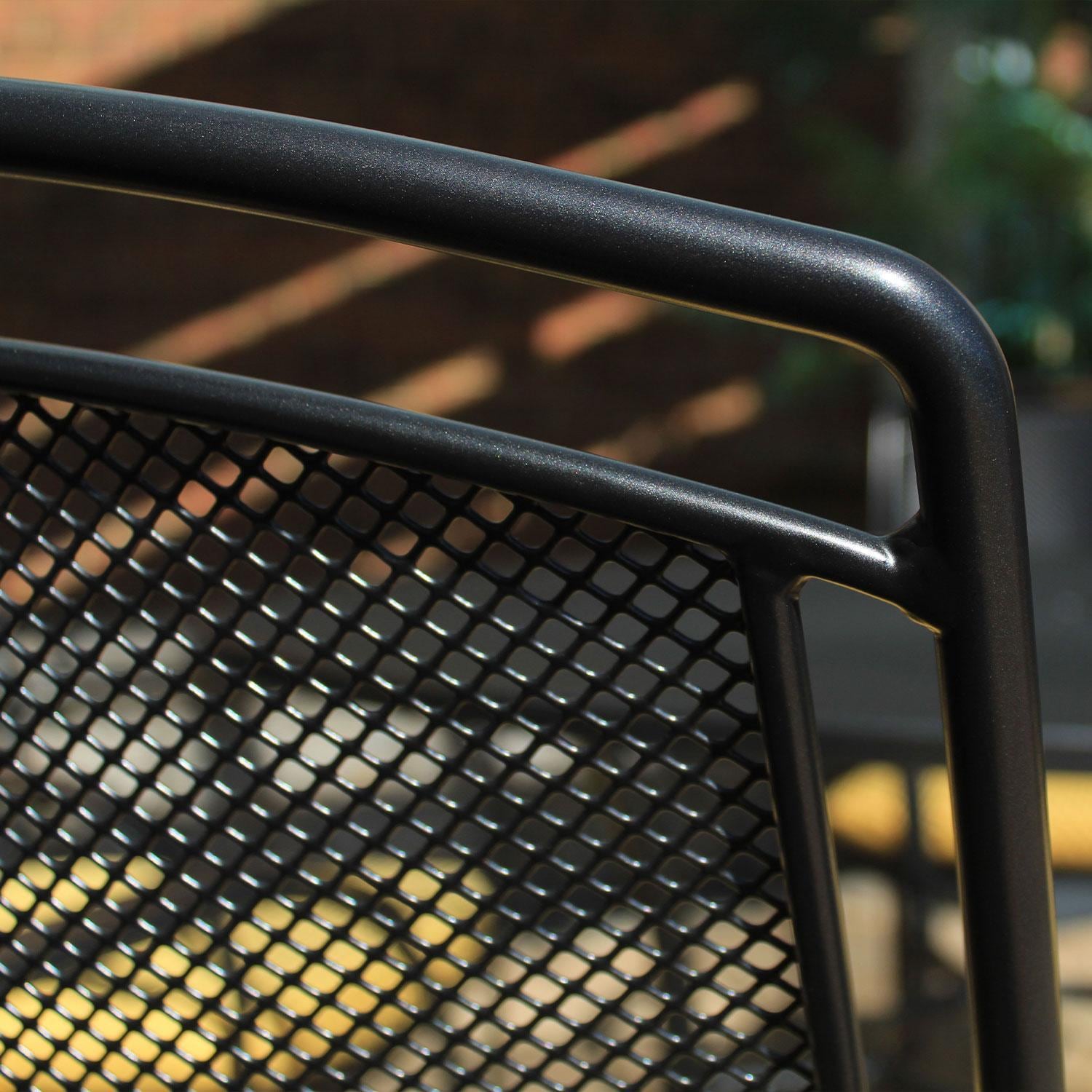 Henley 6 Pc Steel Dining Arm Chair in Gray By KETTLER - Back Rest - Rear View - Detail thumbnail